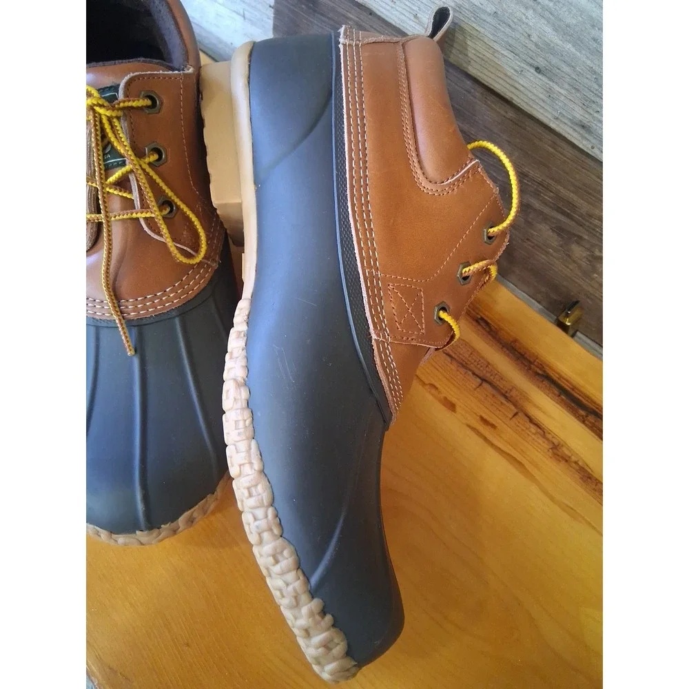 G. H. Bass Huey Men's Leather Rubber Duck Boots Rain Boot Ankle Waterproof 12M